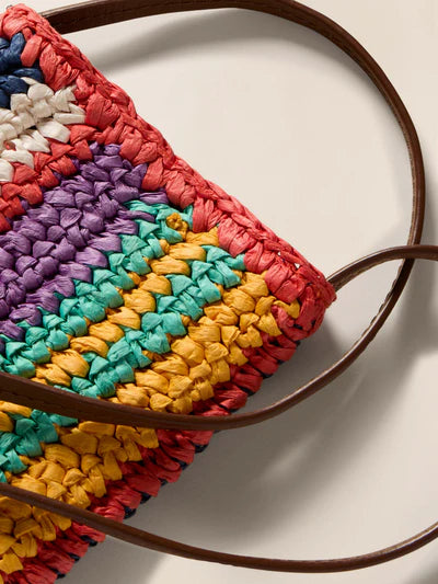 MIRKYN Straw Stripe Crossbody - Rainbow Stripe
