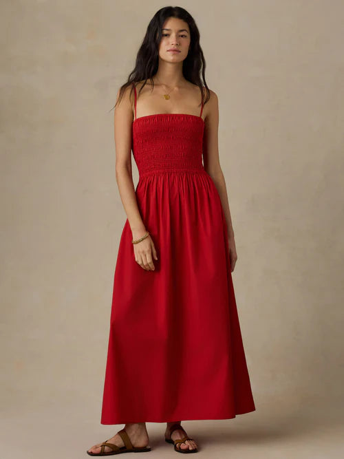 MIRKYN Coastal Poplin Lucia Dress - Tango Red