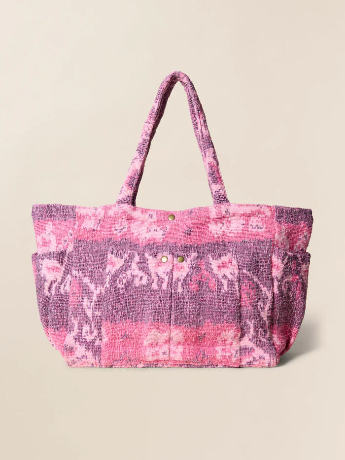 MIRKYN  Artisan Oversized Beach Tote - Sunrise Orchid