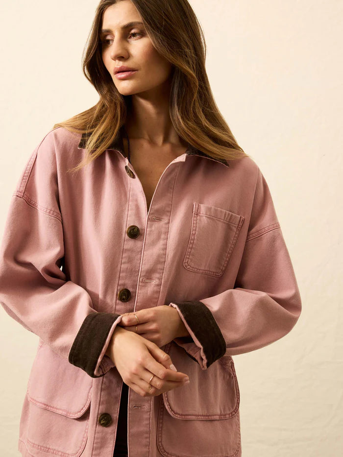 MIRKYN  Sunwashed Canvas Barn Jacket - Nostalgia Rose