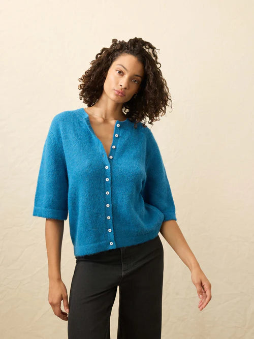 MIRKYN  Alpaca Cardigan - Blue Lights