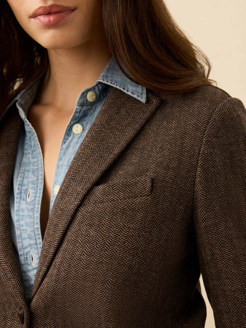 MIRKYN  Inlet Houndstooth Blazer - Woodland Herringbone