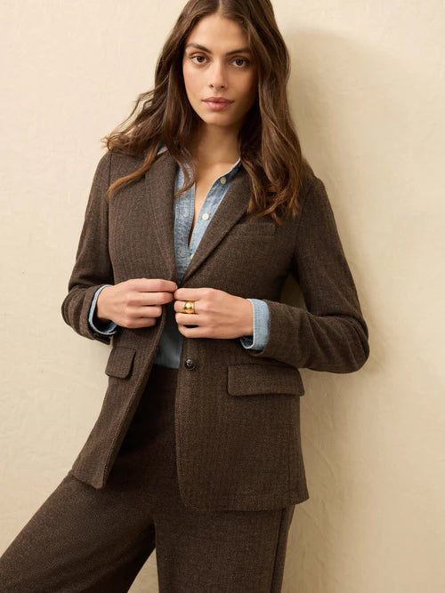MIRKYN  Inlet Houndstooth Blazer - Woodland Herringbone