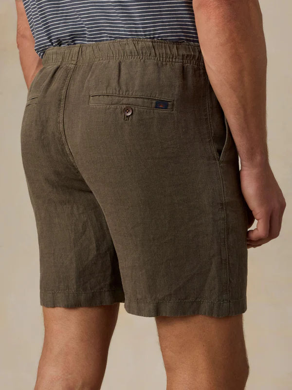 MIRKYN Essential Linen Short (6.5") - Dark Palm