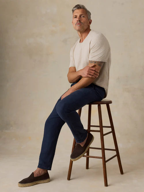 MIRKYN  Linen Drawstring Pant - Island Navy