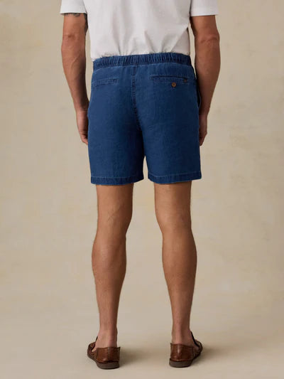 MIRKYN  Essential Linen Short (6.5") - Island Indigo Wash