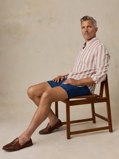 MIRKYN  Essential Linen Short (6.5") - Island Indigo Wash