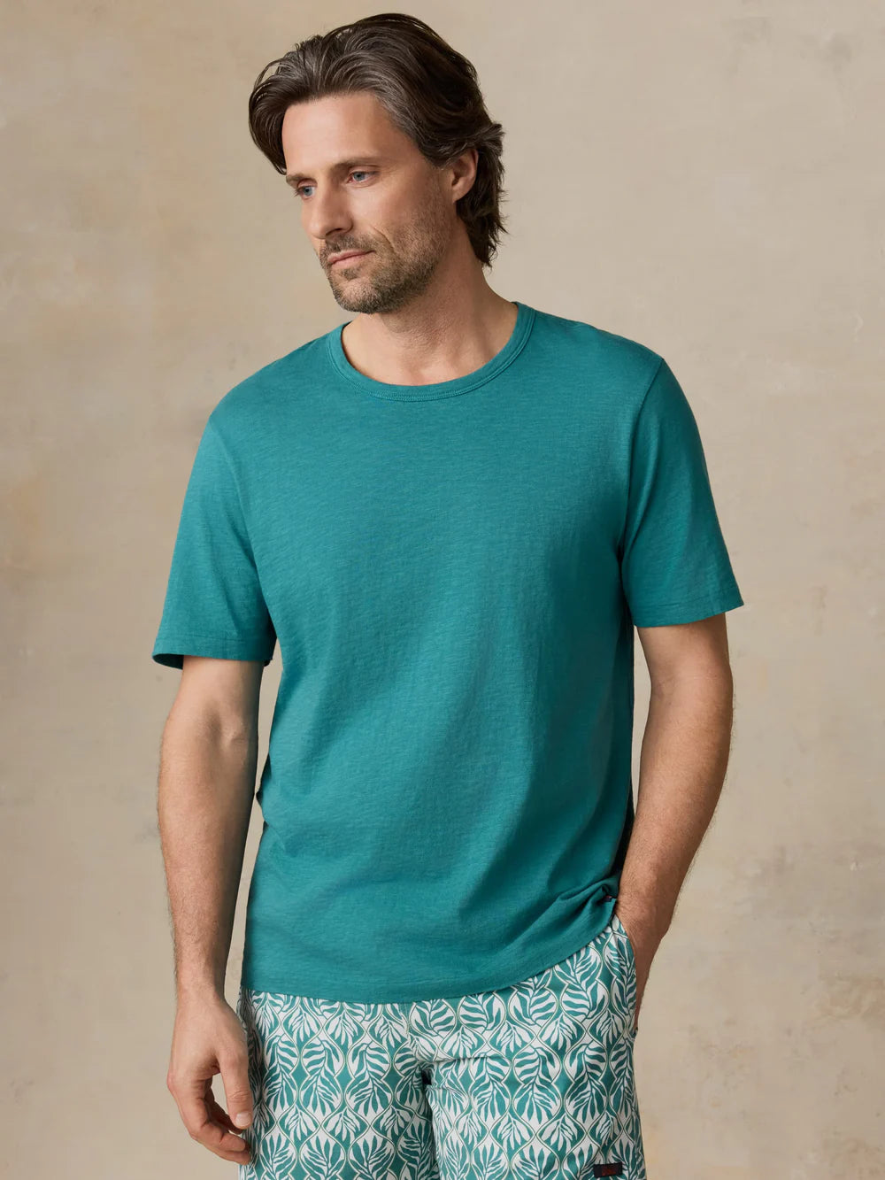 MIRKYN  Sunwashed Regenerative Tee - Biscayne Green