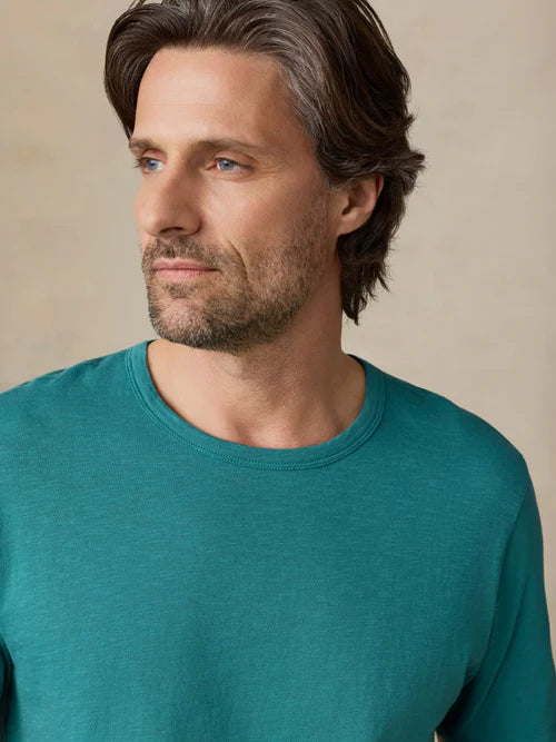 MIRKYN  Sunwashed Regenerative Tee - Biscayne Green