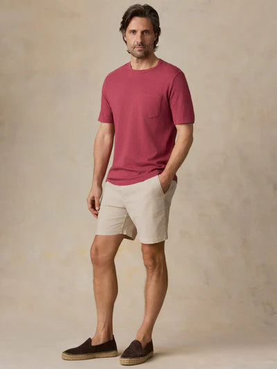 MIRKYN  Sunwashed Regenerative Pocket Tee - Gulf Red