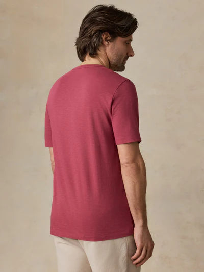 MIRKYN  Sunwashed Regenerative Pocket Tee - Gulf Red