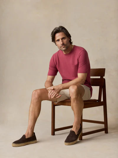MIRKYN  Sunwashed Regenerative Pocket Tee - Gulf Red