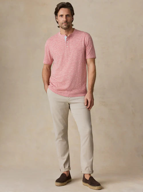 MIRKYN  Short-Sleeve Breeze Henley - Faded Flag