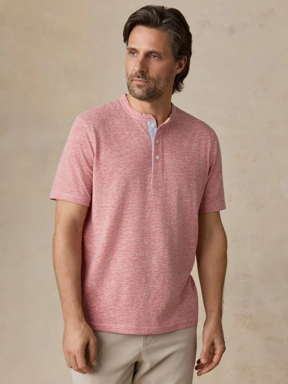 MIRKYN  Short-Sleeve Breeze Henley - Faded Flag