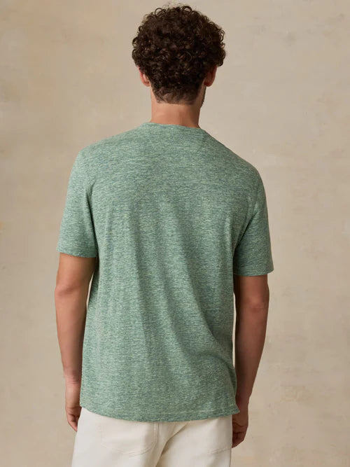 MIRKYN  Short-Sleeve Breeze Henley - Woodsy Green Heather