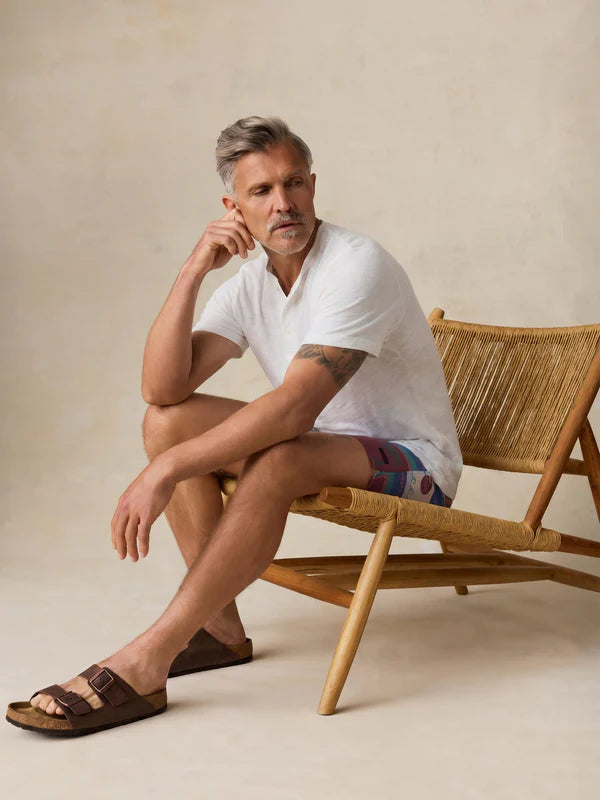 MIRKYN Short-Sleeve Breeze Henley - White