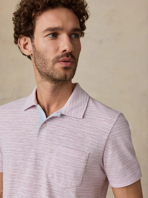 MIRKYN  Short-Sleeve Breeze Polo - Orchid Wake Stripe