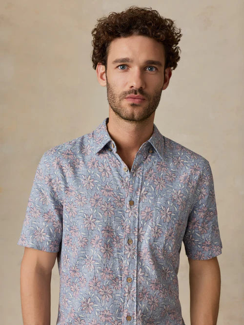 MIRKYN  Short-Sleeve Breeze Shirt - Antique Berry Floral