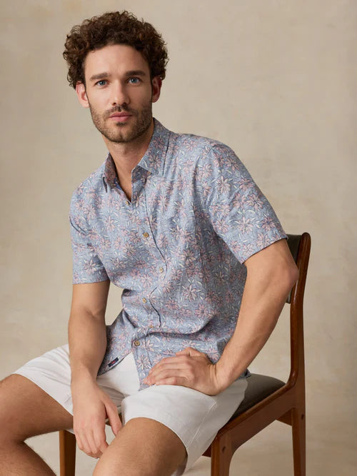 MIRKYN  Short-Sleeve Breeze Shirt - Antique Berry Floral