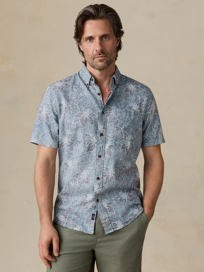 MIRKYN  Short-Sleeve Breeze Shirt - Stormy Sea Lotus