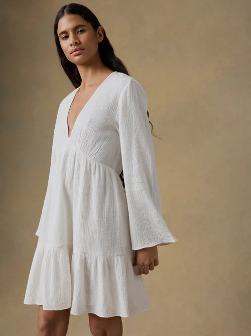MIRKYN  Cotton Gauze Oceana Dress - White