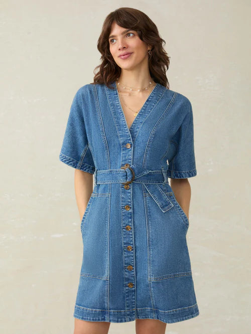 MIRKYN  Denim Camille Mini Dress - Sedona Blue Wash