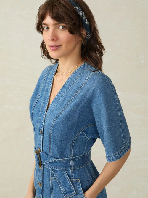 MIRKYN  Denim Camille Mini Dress - Sedona Blue Wash