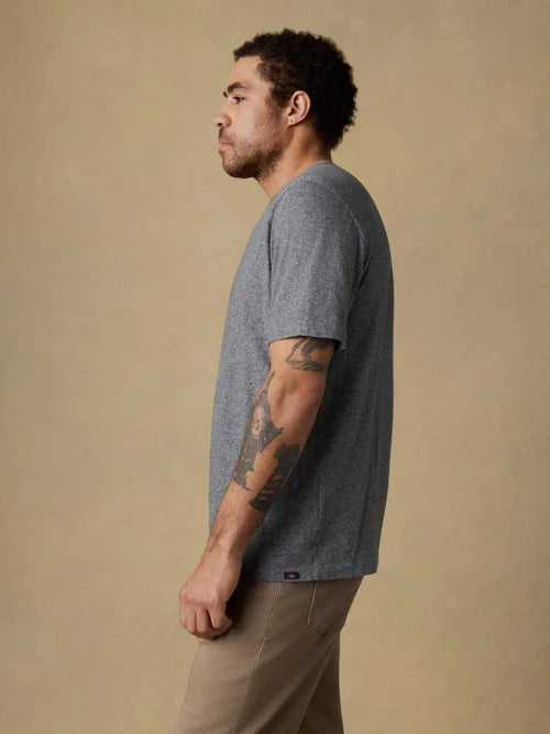 MIRKYN  Sunwashed Regenerative Tee - Pebble Grey Heather