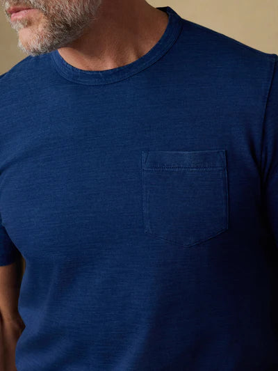 MIRKYN  Short-Sleeve Indigo Pocket Tee - Deadstock Wash