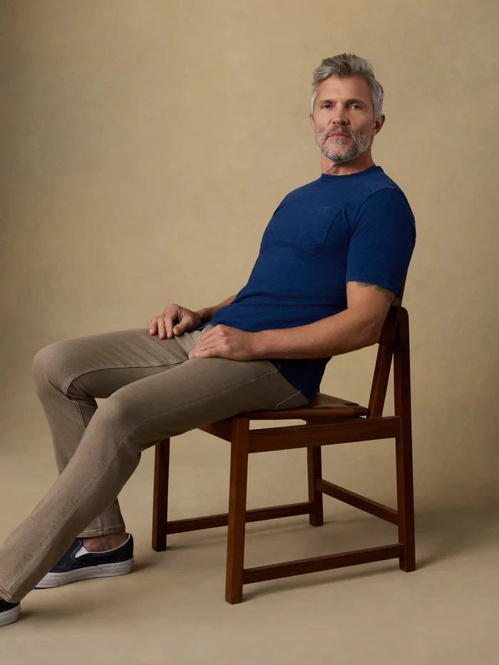 MIRKYN  Short-Sleeve Indigo Pocket Tee - Deadstock Wash