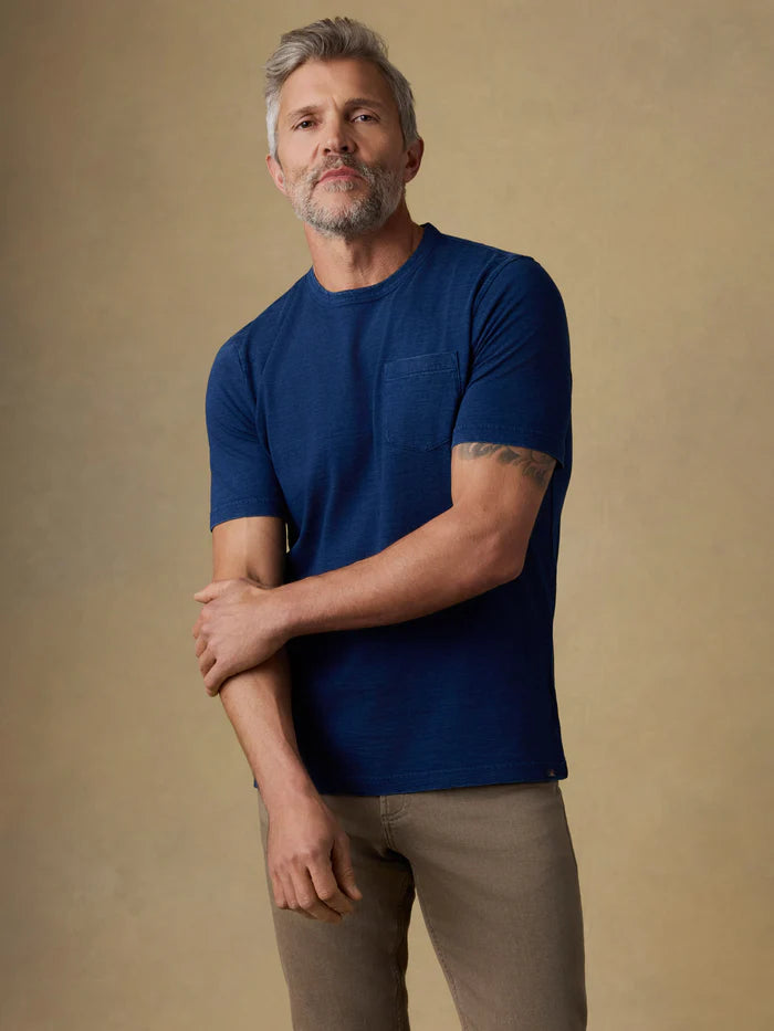 MIRKYN  Short-Sleeve Indigo Pocket Tee - Deadstock Wash