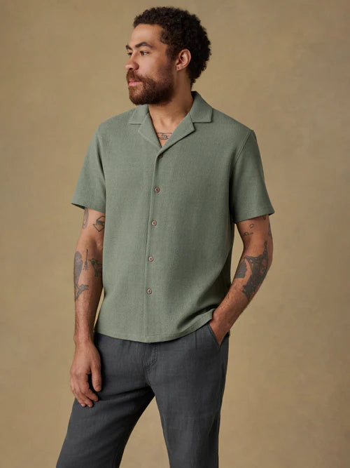 MIRKYN  Short-Sleeve Camp Shirt - Faded Spruce