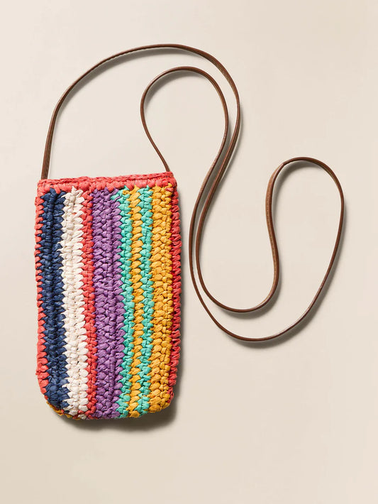 MIRKYN  Straw Stripe Crossbody - Rainbow Stripe
