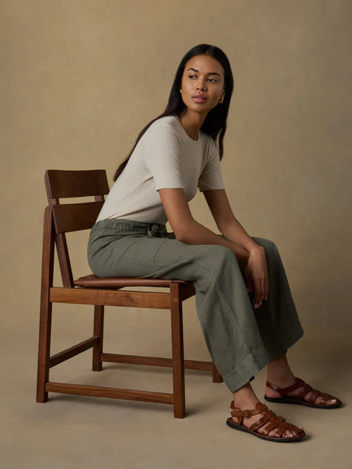 MIRKYN  Drape Ankle Pant - Thyme