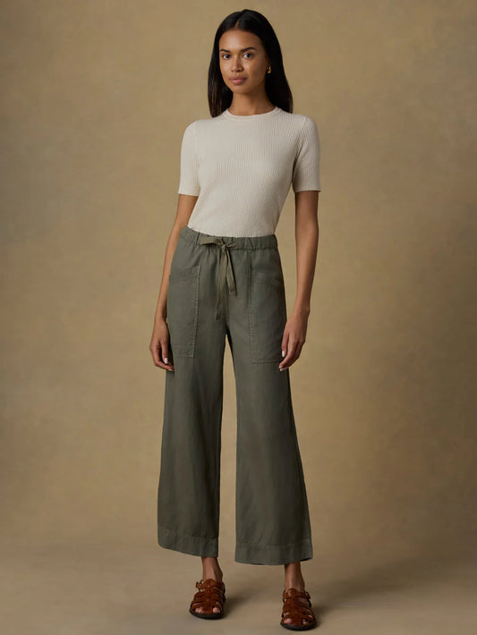 MIRKYN  Drape Ankle Pant - Thyme