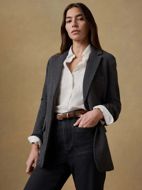 MIRKYN  Inlet Knit Blazer - Black Sky Melange