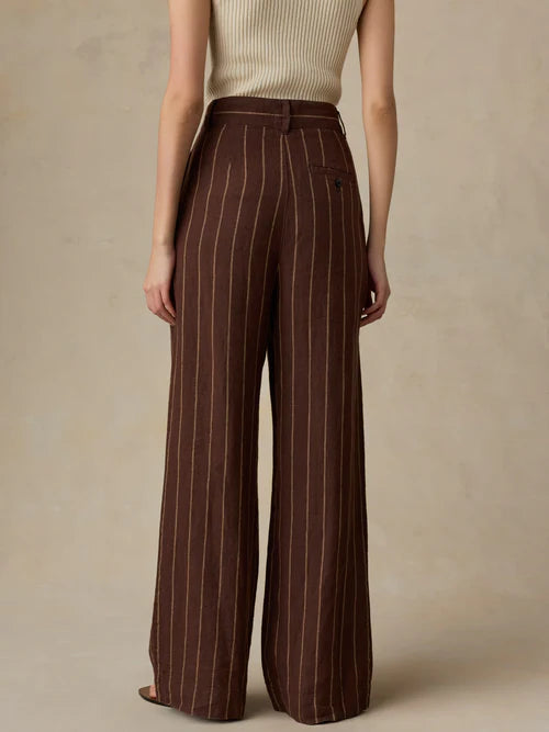 MIRKYN   Linen Pleated Pant - Harbor Line Stripe