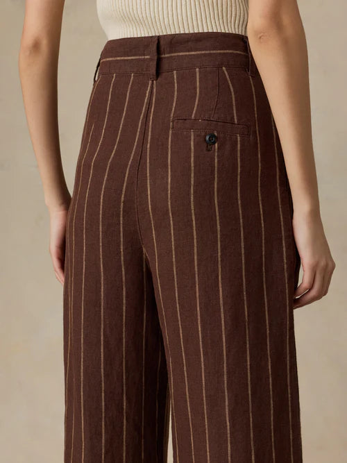 MIRKYN   Linen Pleated Pant - Harbor Line Stripe