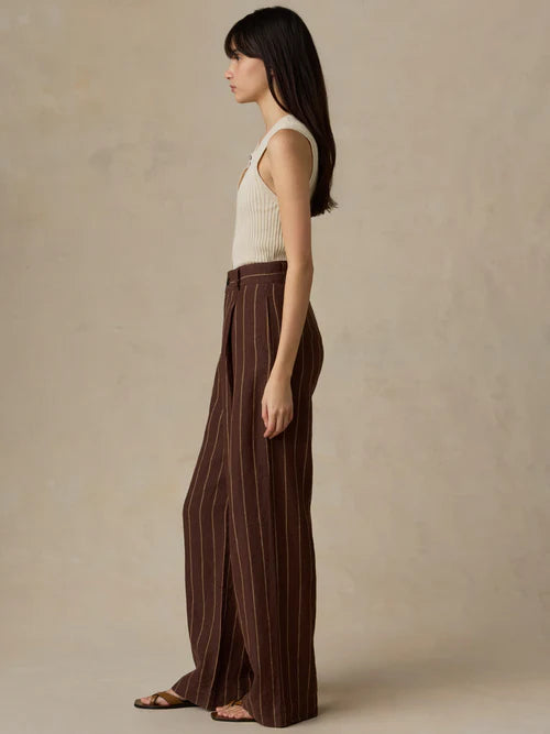 MIRKYN   Linen Pleated Pant - Harbor Line Stripe