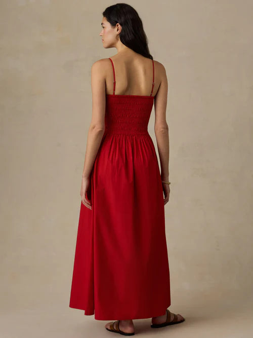 MIRKYN  Coastal Poplin Lucia Dress - Tango Red