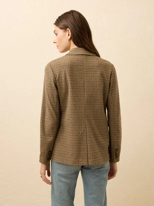 MIRKYN  Inlet Knit Double Breasted Blazer - Rockhill Houndstooth