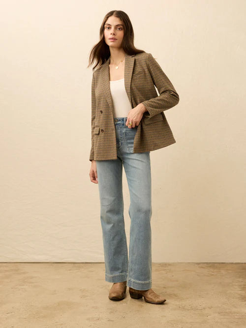 MIRKYN  Inlet Knit Double Breasted Blazer - Rockhill Houndstooth