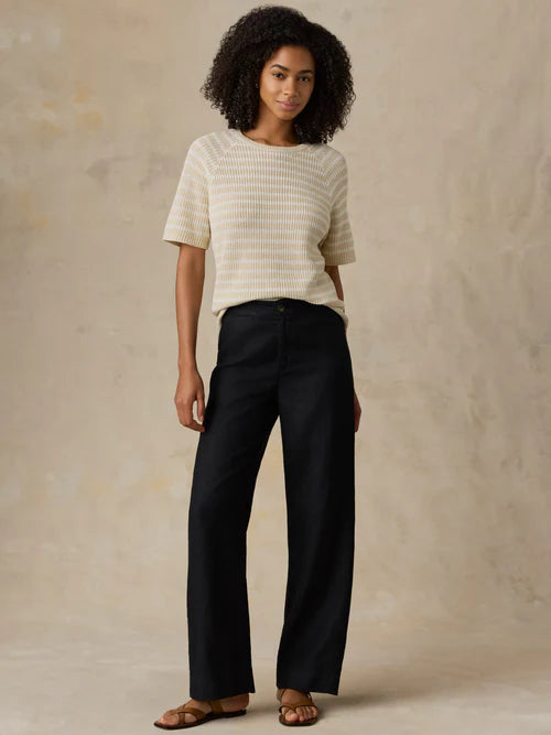 MIRKYN  Linen Tee - Sand Lines